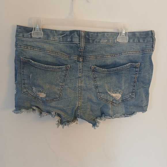 Express Light Blue Ripped Jean Shorts - Picture 8 of 8